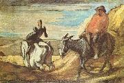 Honore Daumier Sancho Pansa und Don Quichotte im Gebirge oil painting